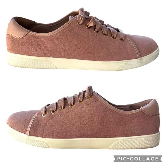 Vionic Brinley Pink Sneaker Suede Lace Up Size 9 Heel Cushion Water Resistant - Picture 5 of 8
